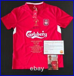 Steven Gerrard Hand Signed 2005 Istanbul Liverpool Honours Shirt Medium With COA