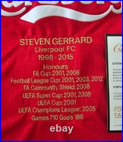 Steven Gerrard Hand Signed 2005 Istanbul Liverpool Honours Shirt Medium With COA