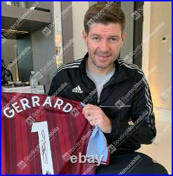 Steven Gerrard Signed Aston Villa Shirt 2021-2022 Autograph Jersey