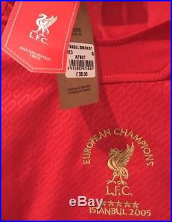 Steven Gerrard Signed Champions League Liverpoool 2005 Shirt Minor Fade COA £125