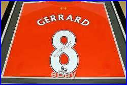 Steven Gerrard Signed FRAMED Shirt Photo Autograph Liverpool Name #8 PROOF & COA