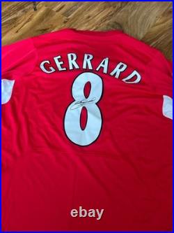 Steven Gerrard Signed Liverpool UCL Home Shirt with Coa included