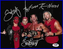 Sting & Kevin Nash Konnan Lex Luger NWO Signed WWE 8x10 Photo PSA/DNA COA WCW