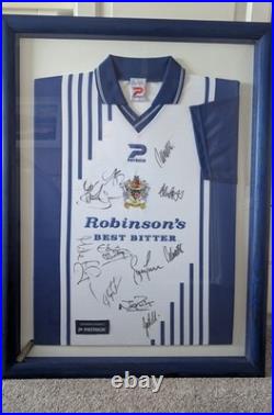 Stockport County framed signed football shirt 2000