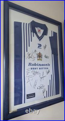 Stockport County framed signed football shirt 2000