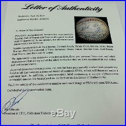 Stunning Jimmie Foxx Paul Waner Dazzy Vance Fred Merkle HOF Signed Baseball PSA