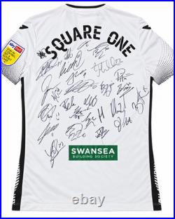 Swansea City 2020/21 Squad Signed Home Shirt Official COA Play-Off Final Season