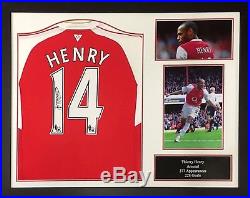 Thierry Henry Framed Signed Arsenal Football Shirt With Proof Allstars Exclusive