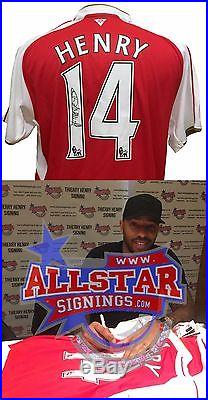 Thierry Henry Signed Arsenal Football Shirt With Proof & Coa Allstars Exclusive