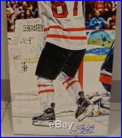 Team Canada 2010 Sidney Crosby Signed Winter Olympics 14x28 Canvas Hockey Gold