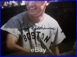 Ted Williams Signed Autograph Baseball Photo Babe Ruth Framed COA Green Diamond