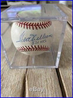 Ted Williams Signed Baseball 521 HR Autograph Ball HOF Mint