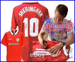 Teddy Sheringham Signed Manchester United Champions League Final 99 Shirt Proof
