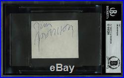 The Doors Jim Morrison Authentic Signed 2.25x2.75 Cut Signature BAS Slabbed