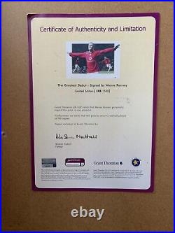 The Greatest Debut 90cm x 80cm Framed Wayne Rooney Champions League signed COA
