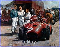 The Rivals Hawthorn, Collins & Signed by Stirling Moss print by Alan Fearnley