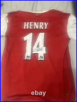Thierry Henry Hand Signed Arsenal Football Shirt