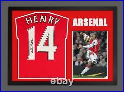 Thierry Henry Signed Arsenal Fc Football Shirt In Framed Grand Design Display