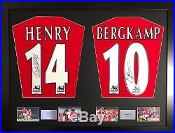 Thierry Henry and Dennis Bergkamp Arsenal framed signed shirt display
