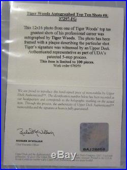Tiger Woods Autographed 2000 PGA Top Ten Shots Framed Limited 81/100 Signed UDA