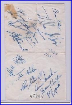 Tim Horton & George Armstrong ++ Signed By 15 1956-57 Toronto Maple Leafs Sheet