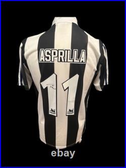 Tino Asprilla Newcastle United 1995-96 Hand Signed Retro Home Shirt