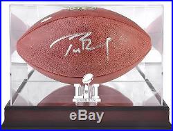 Tom Brady New England Patriots Signed Ball withMahogany Super Bowl LI Display Case