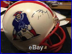 Tom Brady Signed Patriots Mini Helmet-TRI-STAR and FANATICS COAs