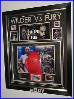 Tyson Fury and Deontay Wilder SIGNED Boxing Glove Autographed Display