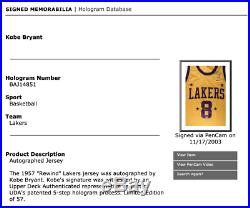 UDA KOBE BRYANT Signed Rewind 1957 Los Angeles Lakers Nike #8 Jersey Rare /57