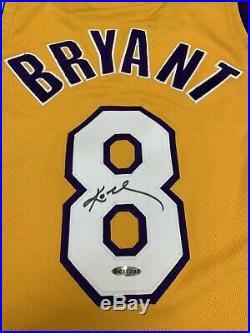 UDA Kobe Bryant Signed Nike Los Angeles Lakers #8 Gold Game Jersey NEW