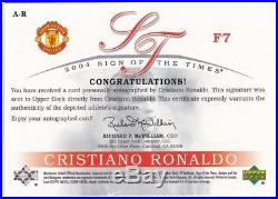 UD Manchester United Sign of the times 2004 auto of Cristiano Ronaldo 162/173