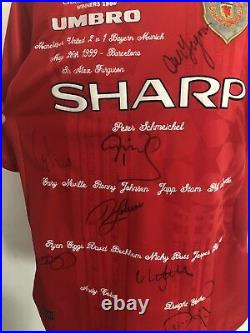 UMBRO Manchester United CHAMPIONS LEAUGE 1999 Home Shirt Signed Limited Edition