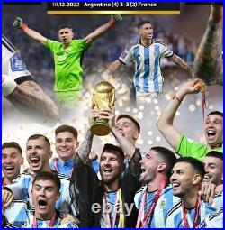 UNSIGNED Argentina Official FIFA World Cup Framed Winners Montage 2022 World Ch