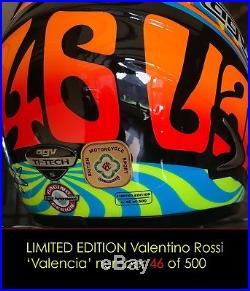 Ultra rare signed Valentino Rossi Limited edition AGV Valencia helmet 46 of 500