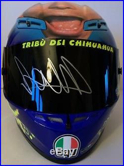 Valentino Rossi Hand Signed Agv Replica Helmet Mugello 2008 Yamaha Motogp