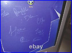 Very hard to find 2006 Brazilian National Team Blue Away Shirt Signed 8 players