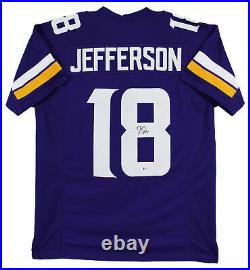 Vikings Justin Jefferson Authentic Signed Purple Jersey Autographed BAS Witness