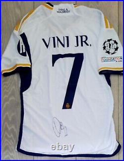 Vinicius Junior Vini Jr Hand Signed Real Madrid Players Version Shirt & C. O. A