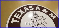 Vintage Texas A&m Porcelain Aggies Atm College University Sports Stadium Sign
