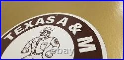 Vintage Texas A&m Porcelain Aggies Atm College University Sports Stadium Sign