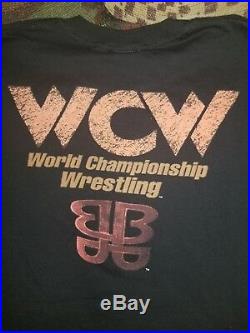 Vintage WCW Signed Bam Bam Bigelow Size XXL RARE Ecw 90s WWF WWE Nwa Ajpw Njpw
