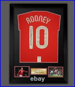 WAYNE ROONEY SIGNED AND FRAMED MANCHESTER UNITED 10 SHIRT With Coa £149