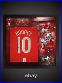 WAYNE ROONEY signed Manchester United 2008 Champions League Shirt Deluxe Framed