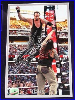 WWE THE UNDERTAKER WRESTLEMANIA 31 HAND SIGNED AUTOGRAPHED FRAMED PLAQUE With COA