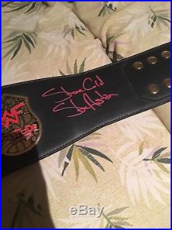 WWF Stone Cold Steve Austin Signed Adult Size Smoking Skull Belt Proof