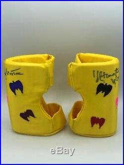 WWF WWE Ultimate Warrior Ring Worn Knee Pads Signed Autographed with COA