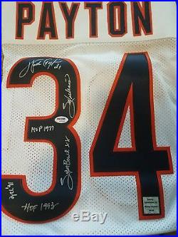 Walter Payton Autographed Signed Jersey 5 Inscriptions Stats Psa/dna Coa Bears