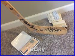 Wayne Gretzky & Mark Messier Signed Hespeler Stick Upper Deck Authenticated #6/9