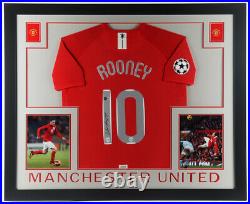 Wayne Rooney Signed 35x43 Custom Framed Manchester United Jersey Display Beckett